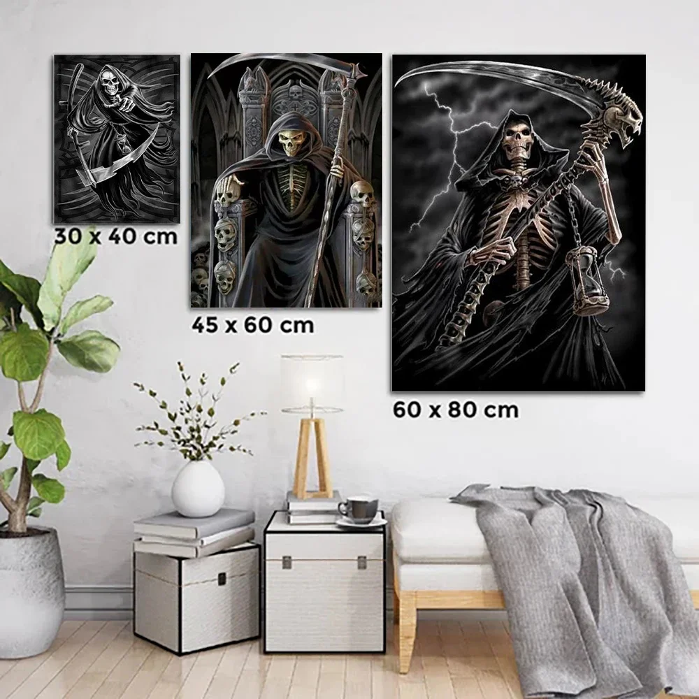 YOUQU Art Diamond Painting “Skeleton Grim Reaper\