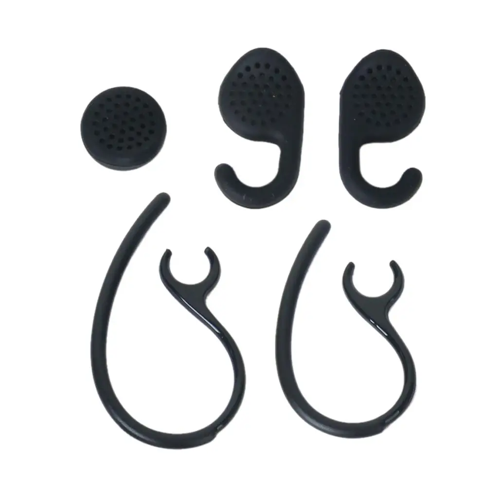Black Gel Ear bud earbuds tips and loop earhooks for / 2 Headset
