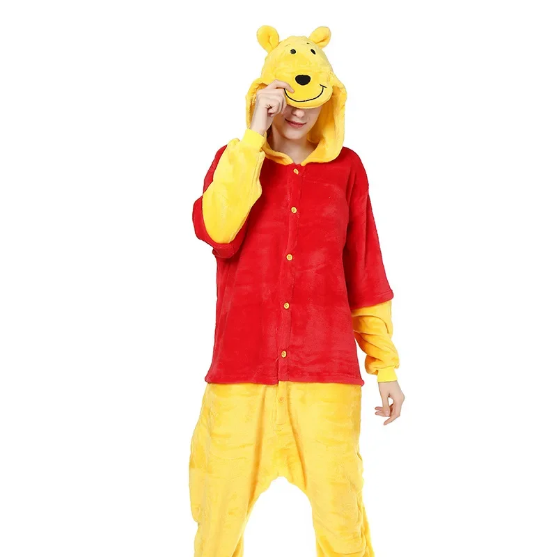 Winnie the Pooh Bear Kigurumi Onesies Cosplay Costume Adult Children Kids Pajamas Jumpsuit Party Winter Cartoon Sleepwear Pijama