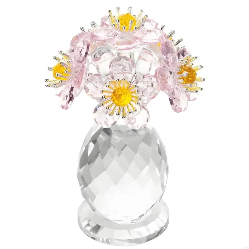 1 Stück Kristallblume mit 6 Stielen, handgefertigt, Pflanzenkreation, Muttertagsgeschenk für Wohnzimmer, Tischdekoration, B03E – Detail 4