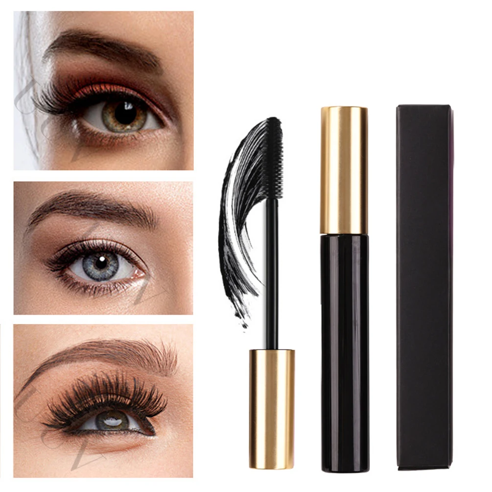 

Private Label Mascara Custom Logo Waterproof Sweat-proof Long-lasting Thick Quick-drying Mascara Makeup Black Package Gold Lid