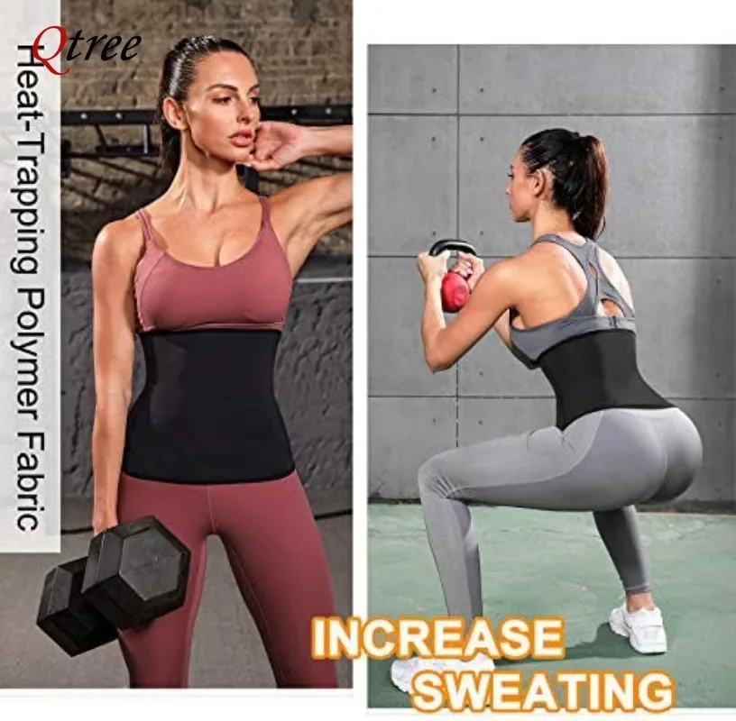 Qtree поясной триммер для женщин, тренажер для похудения, сауна, пояс для похудения, тренировки живота, сауны, формирователь тела, корсет