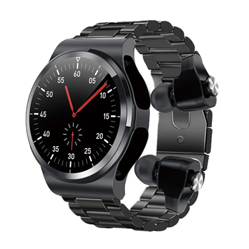 

Smart Watch Men Women Watches Stereo Mini Earbuds 2 In 1 Music Smartwatch Heart Rate Tracker Fitness Watch
