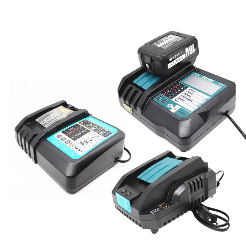 Carregador de bateria para Makita, Carregamento LCD, DC18RF, 3.5A, 14.4V, 18V, BL1445, BL1440, BL1430, BL1860, BL1840, BL1850