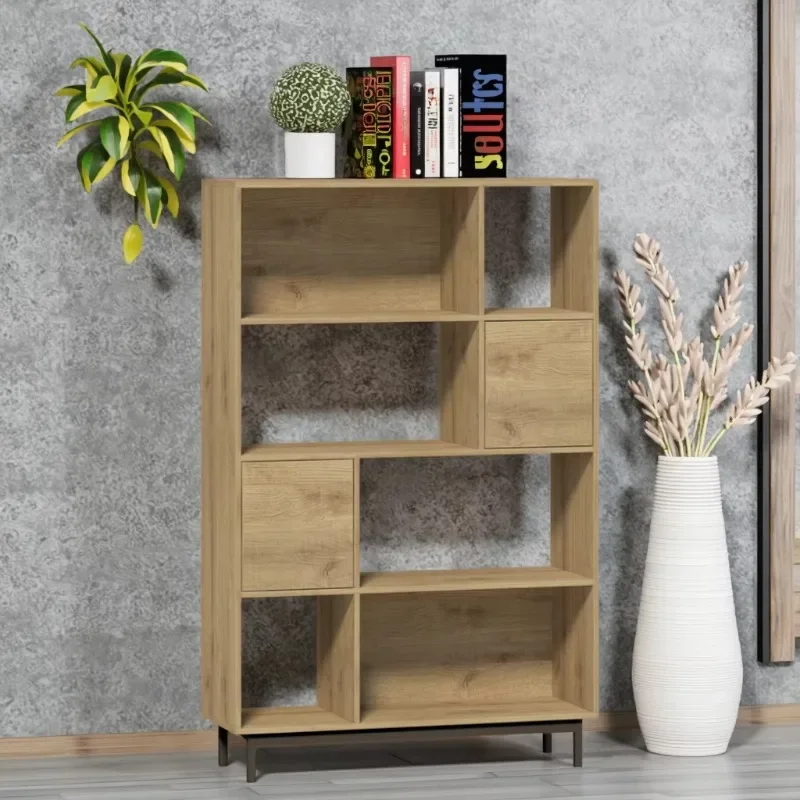 Contemporary industrial style large multi-layer wooden bookcase administrative bookshelf for home living room warehouse library