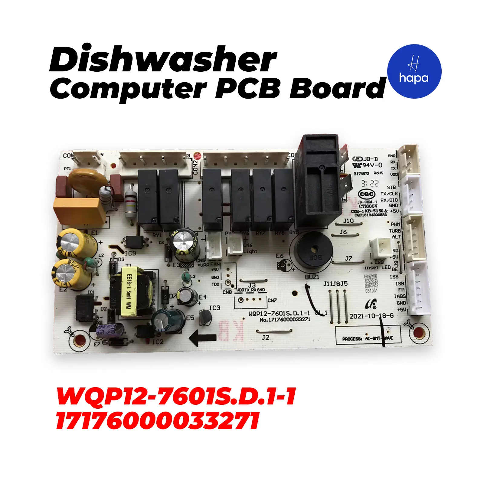 17176000033271 Computer PCB Board For Midea WQP12-7601S.D.1-1 Dishwasher Main Control Circuit Board Spare Replacement Part