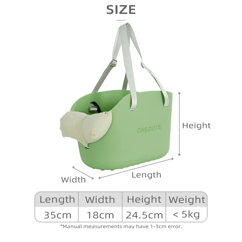 Bolso de hombro portátil para mascotas, bolsa de resina EVA, transpirable, antideslizante, impermeable, fácil de limpiar, para primavera y verano