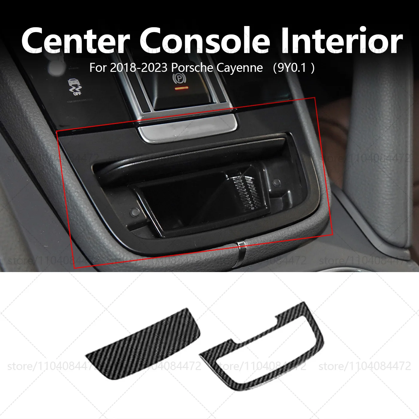 

For Porsche 2018-2023 Cayenne 9Y0.1 2PCS Automotive Carbon Fiber Center Console Interior Car Sticker Accessories