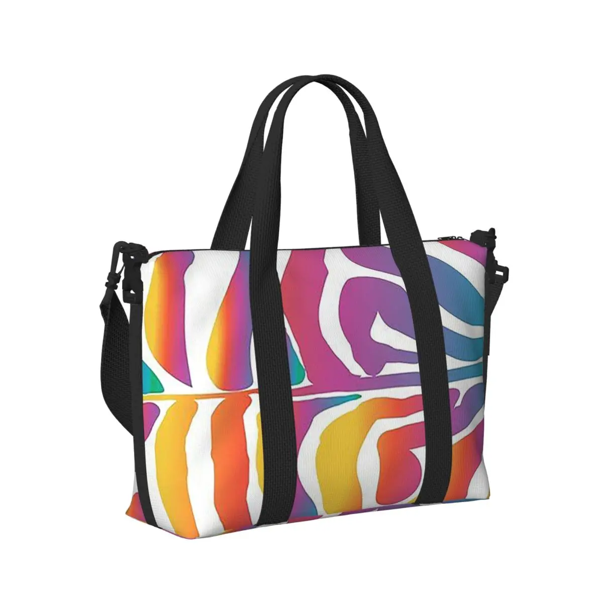 

Zebra Stripes Pattern Beach Travel Bag Large Capacity Tote Bags for Gym Yoga Women Shopping Duffle Shoulder Bag