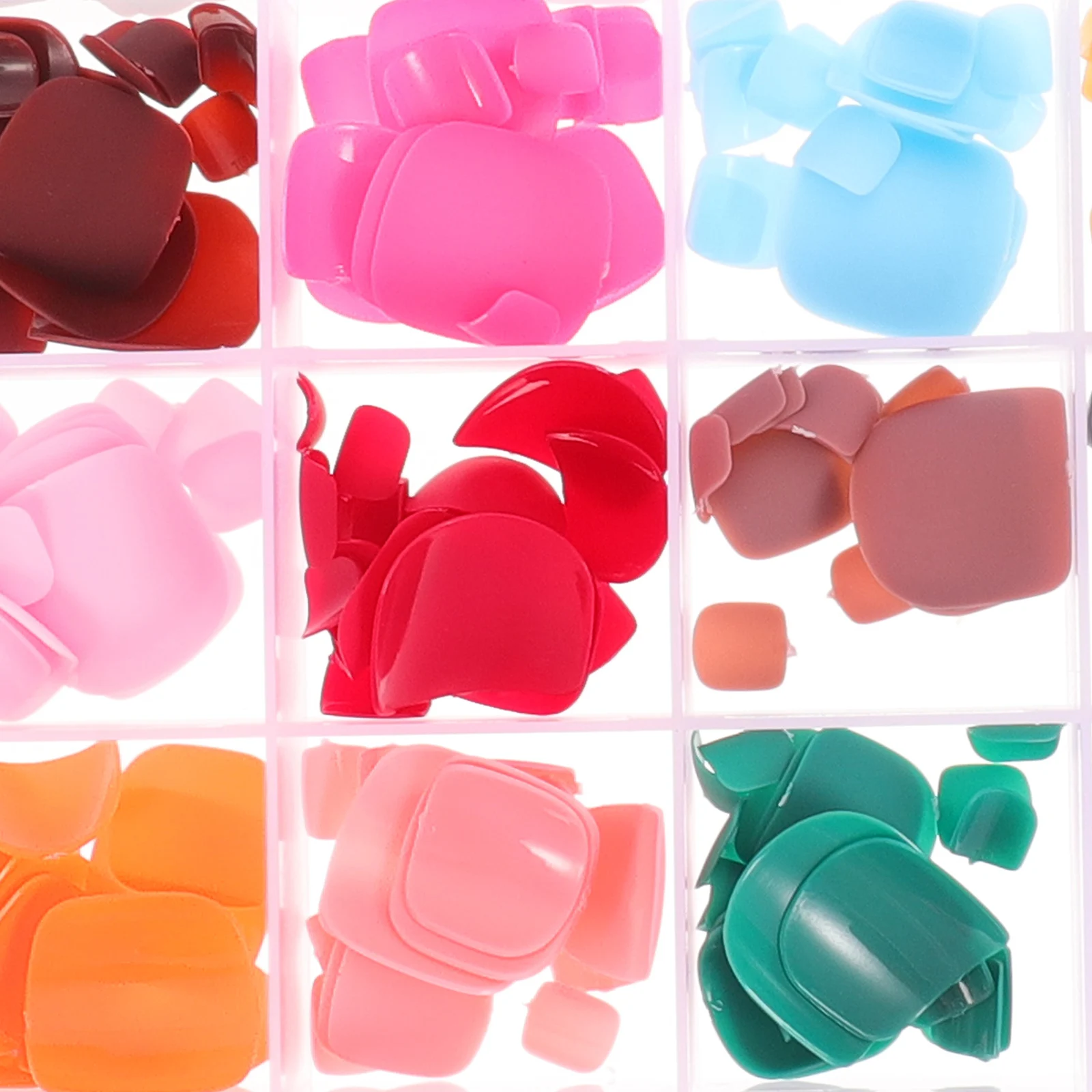 

1 Box Frosted Fake Toe Nails Full Cover False Toenails Pedicure Nail Art Decorative Tips Detachable Colored False Toe Nails Set