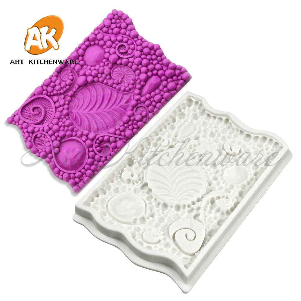 Pearl and Diamond Silicone Mold Leaves Fondant Cake Decoration Silicone Mold Hand Made Decorating Leaves Chocolate Candy Kitchen