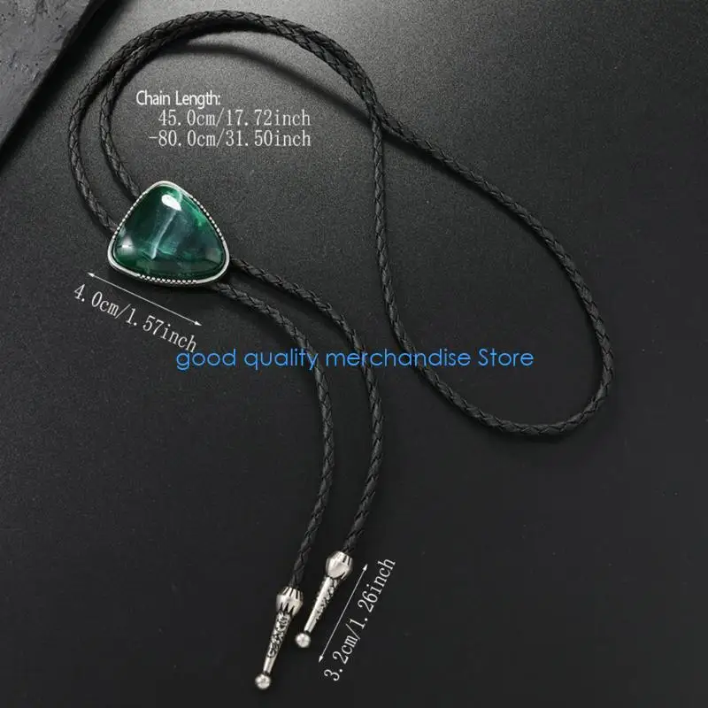 Y5JD ربطة عنق من الجلد الغربي بحجر مثلث من الجلد للعمل أو الحفلات #6