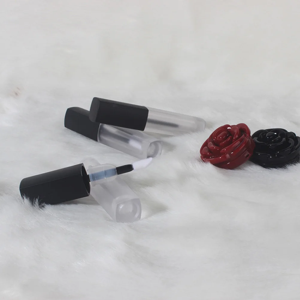 

5Pcs Mini Empty Lip Gloss Bottles Refillable Plastic Matte Travel Lip Wand Containers for Makeup Samples