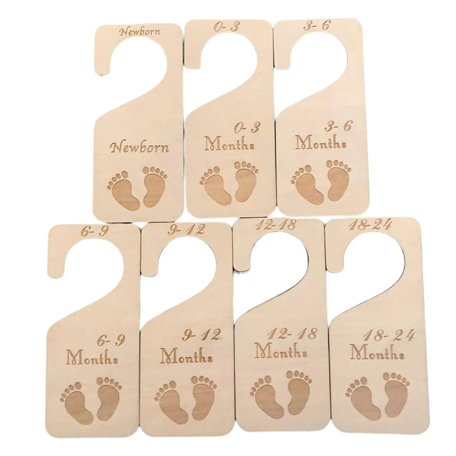 Clothes Size Hanger Organizer for Baby Closet Wooden Dividers Nursery Decor for Boys Girls