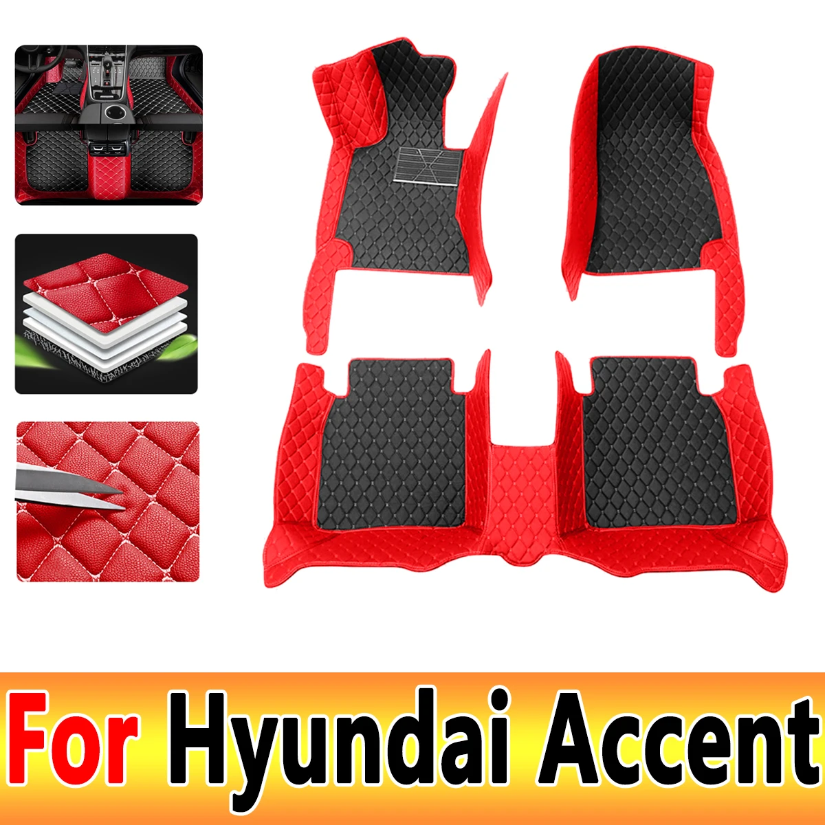 Car Floor Mats For Hyundai Accent 2006 2007 2008 2009 2010 2011 Custom Auto Foot Pads Carpet Cover Interior Accessories