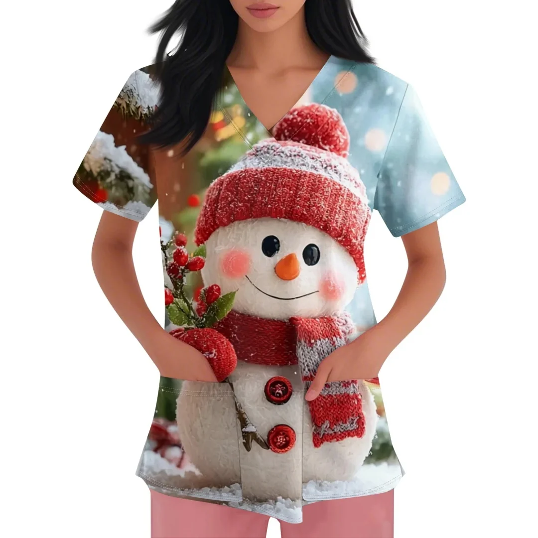 Nieuwe Mode 3D Happy Christmas Afdrukken Uniformen T-shirt Dames T-shirts Met Korte Mouwen Grappige Kerst Grafische Dameskleding Tees