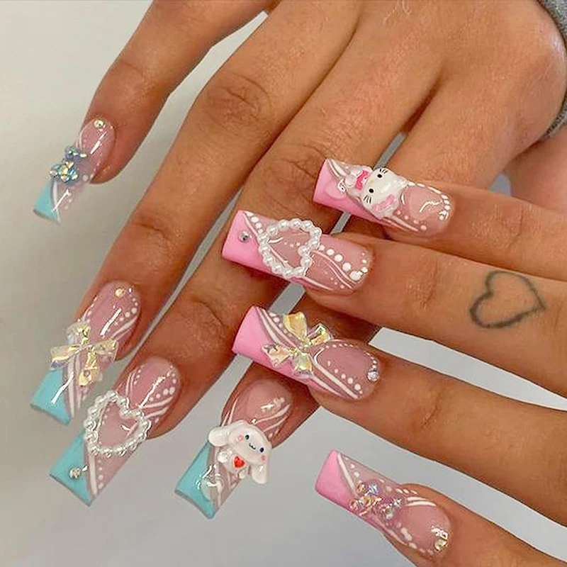 500 Stück Weiße Nagelcharms Perlen Gemischter Stil Herz Schleife Stern Perlen Sortierte Strass-Steine Perlen für Nägel Basteln Kunst Dekoration – Detail 13