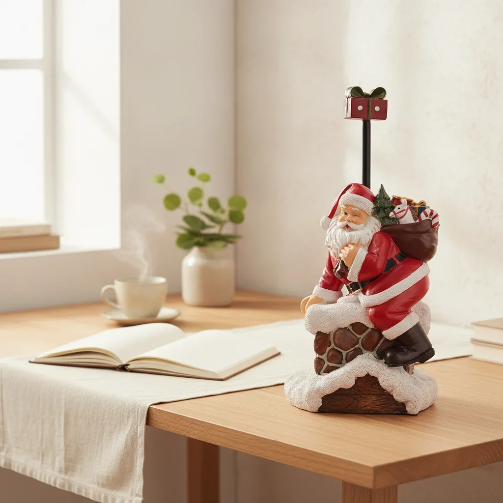 VILEAD Original Santa Claus Figurine Resin Decorative Tissue Box Cover Christmas Holiday Home Decoration Artistic Figurine