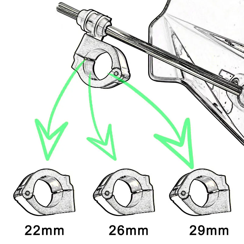 NEW Adjustable Universal Fairing Windscreen Shield Mount Kit Bracket For Motorcycle With 22MM 26MM 29MM Handlebar Stand Clamp