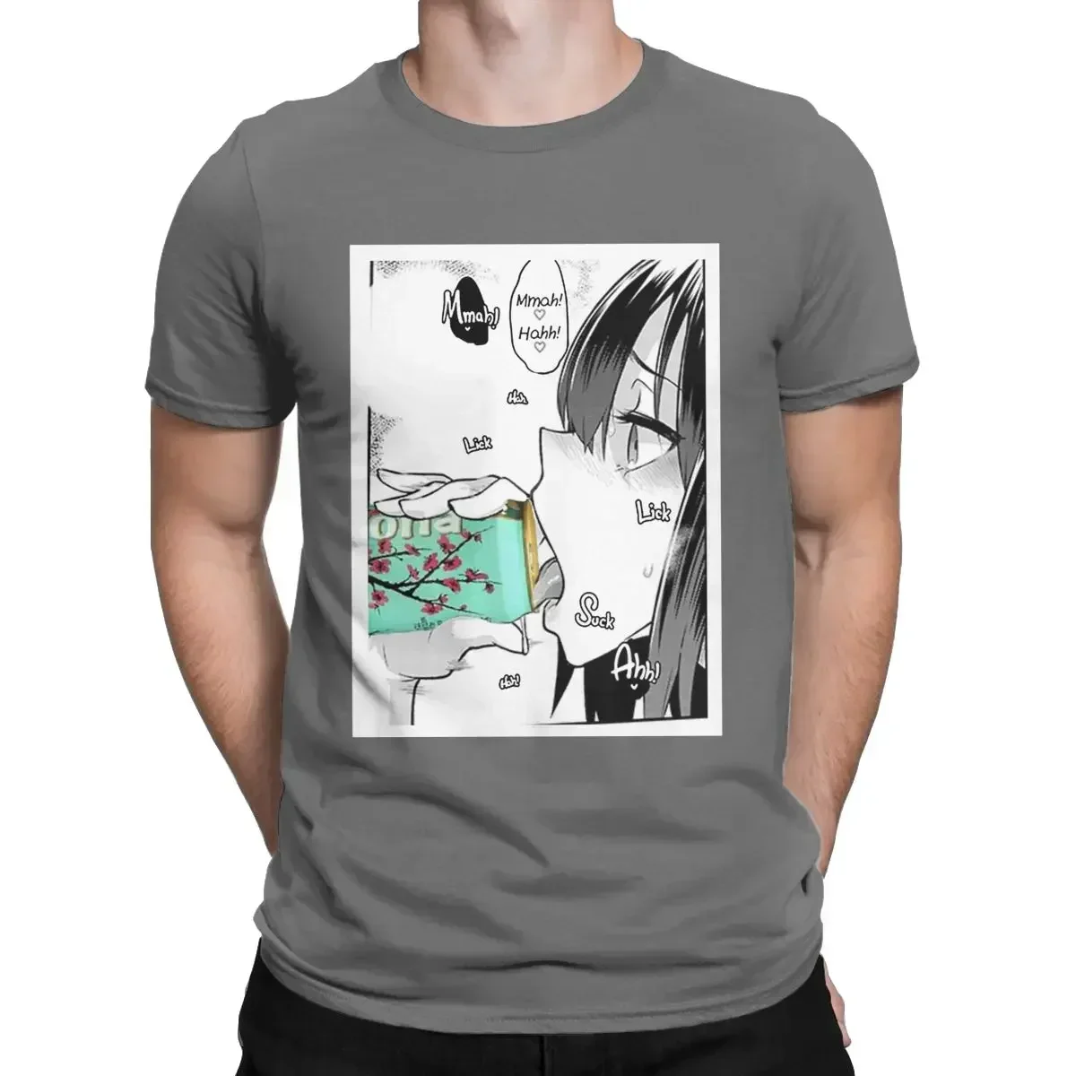 Saki Yoshida Drinking Arizona Tea Premium Hentai T Shirts new 2024 new Japanese manga anime T-Shirt Pure Cotton Printed Clothing