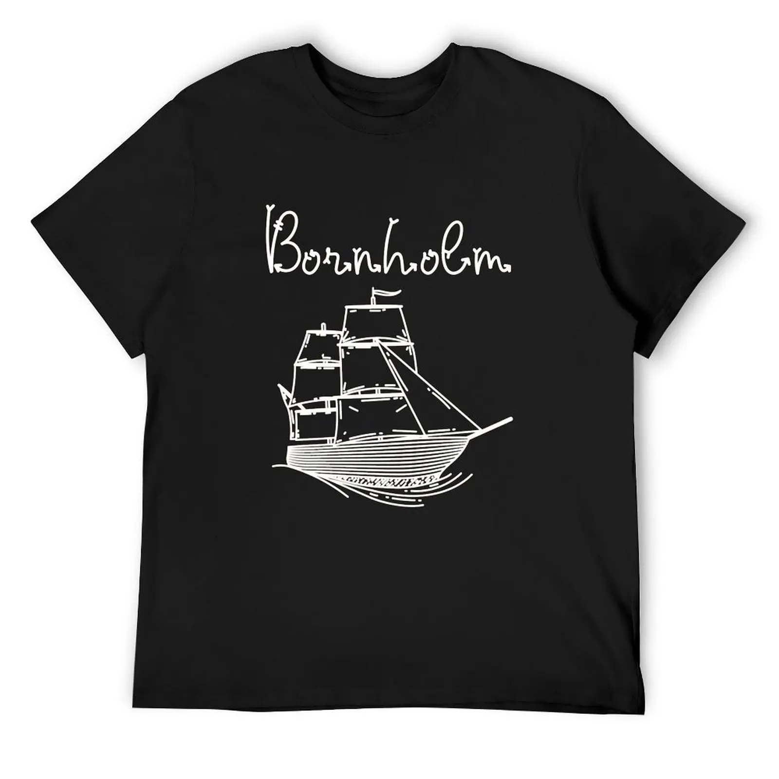 Bornholm Baltic Sea island vacation with sailing ship T-Shirt anime graphic t shirt vintage mens t shirts pack