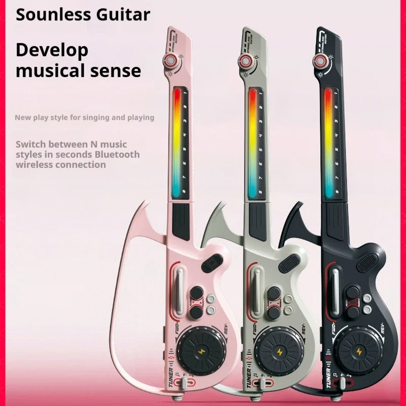 Electronic Guitar Toy Multifunctional 4 Tones 3 Music Styles 2 Key Modes Dj Scratching Music Enlightenment Beginner Instrument