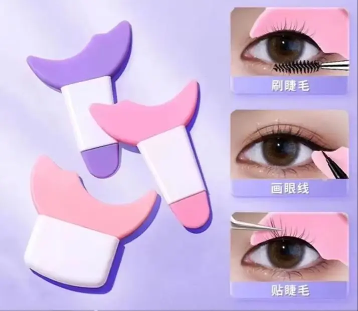 Eyeliner Template Silicone Eye Makeup Stencils Eyelash Baffle Mascara Shield Applicator Guard Pads Eyebrow Eyeliner Shaping Tool