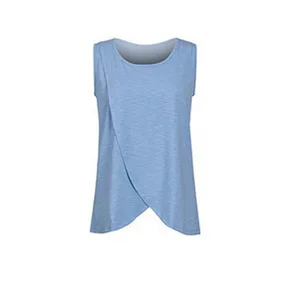 Mulheres grávidas manga curta tops de enfermagem, botão lateral, gola redonda, T monocromática para amamentação, maternidade, verão 12 principais vendas blusa pra gravida - №12
