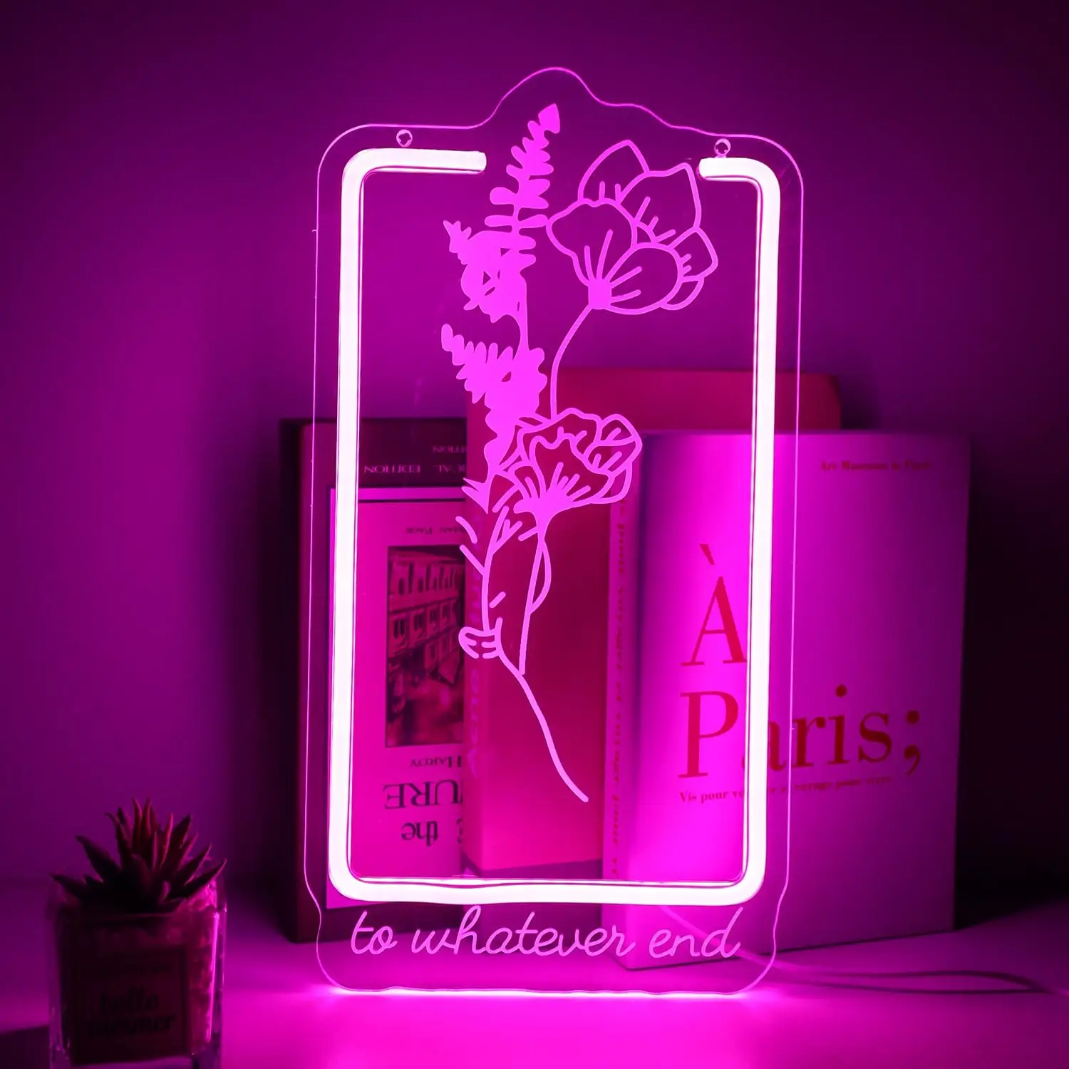 

Epic Rose & Quote Neon Sign Dimmable Window Lights for Bedroom Hotel Man Cave Decor Aesthetics Wall Draw Birthday Gifts