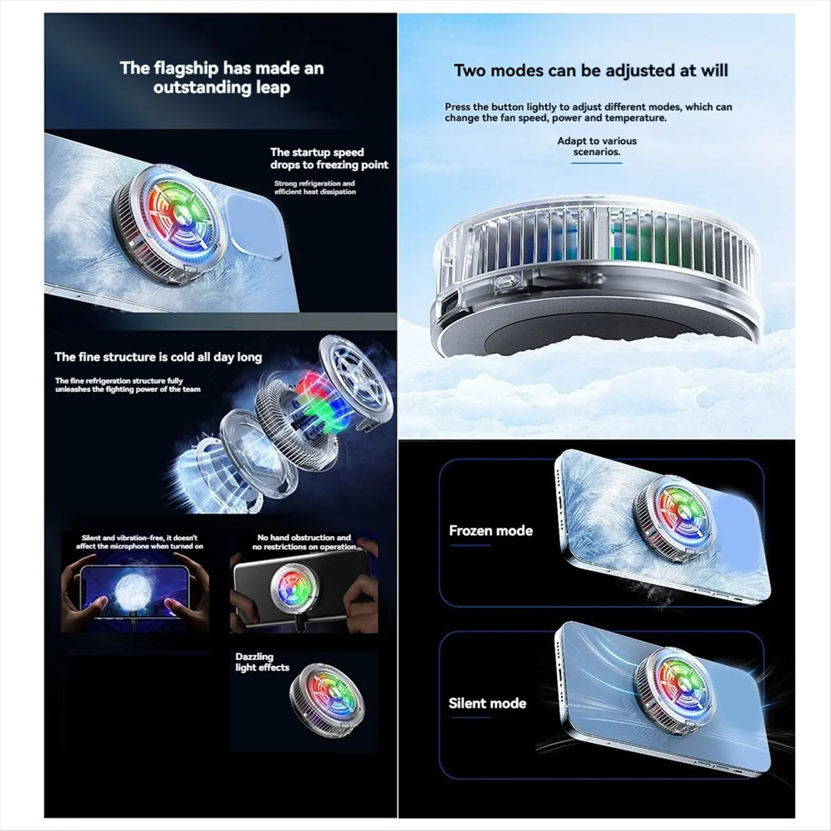 【ELEVATE LIFE】Ultrathin Magnetic Semiconductor Phone Cooler Ideal for Gaming Efficient Heat Sink Technology