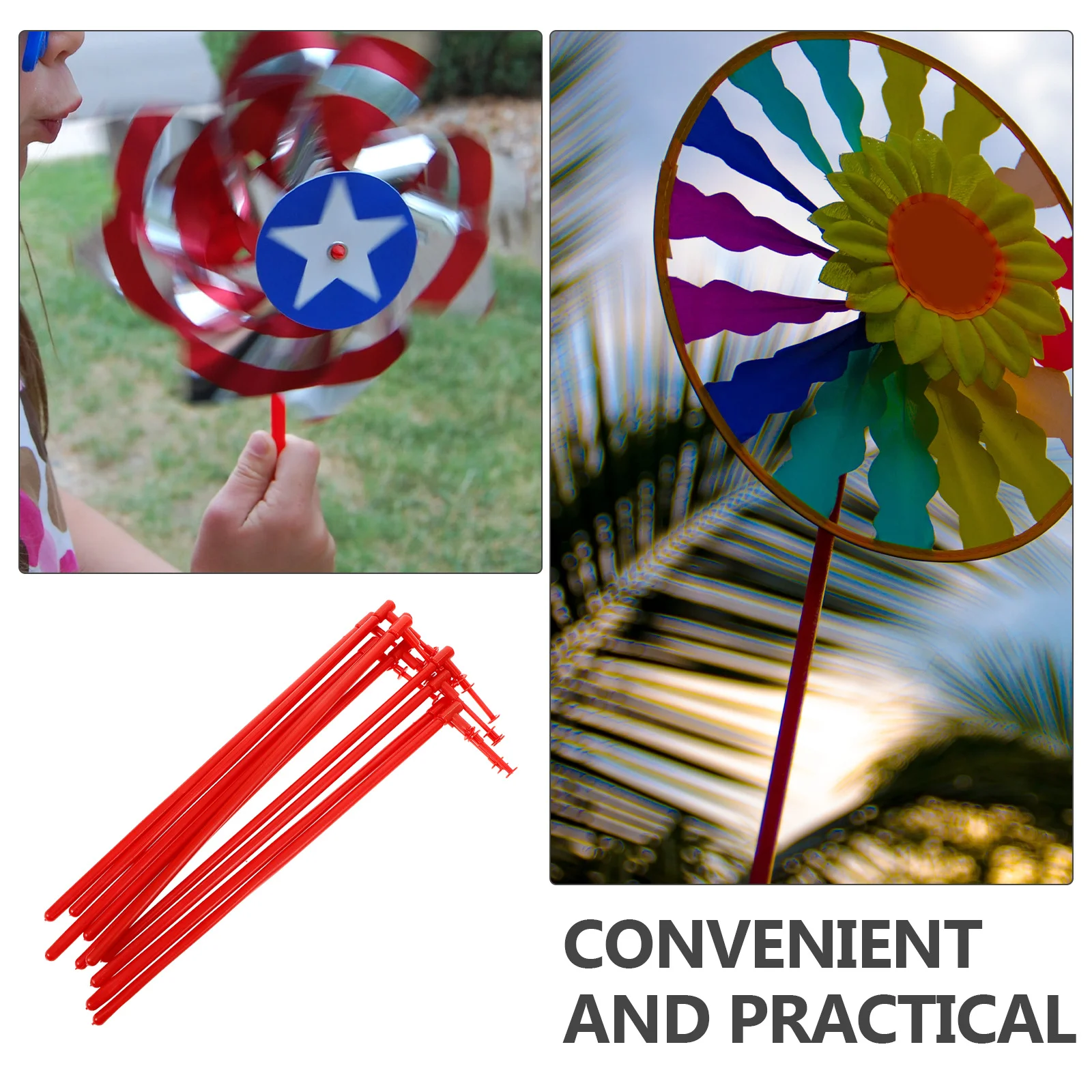 

10Pcs Windmill Rods Durable Plastic Pinwheel Making Rods Replacement Parts for DIY Craft Projects Windmills for Garden