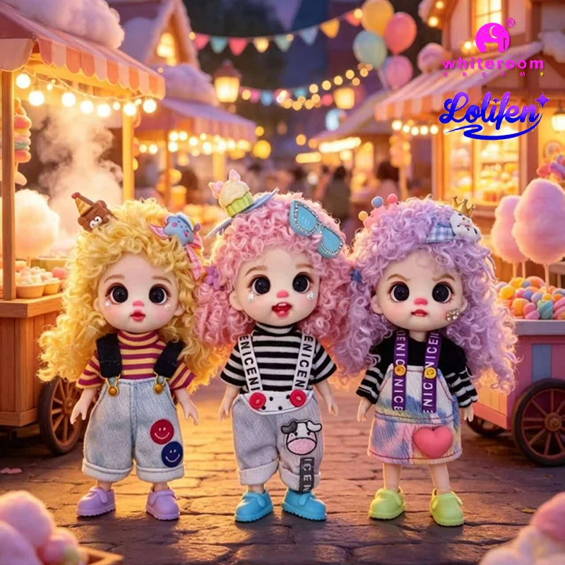 Lolifen BJD Doll Toy Gir Star Velvet Bell Baby Mini Flower Fairy Candy Curly Hair Replaceable Eyeball Phone - Collectible Figure