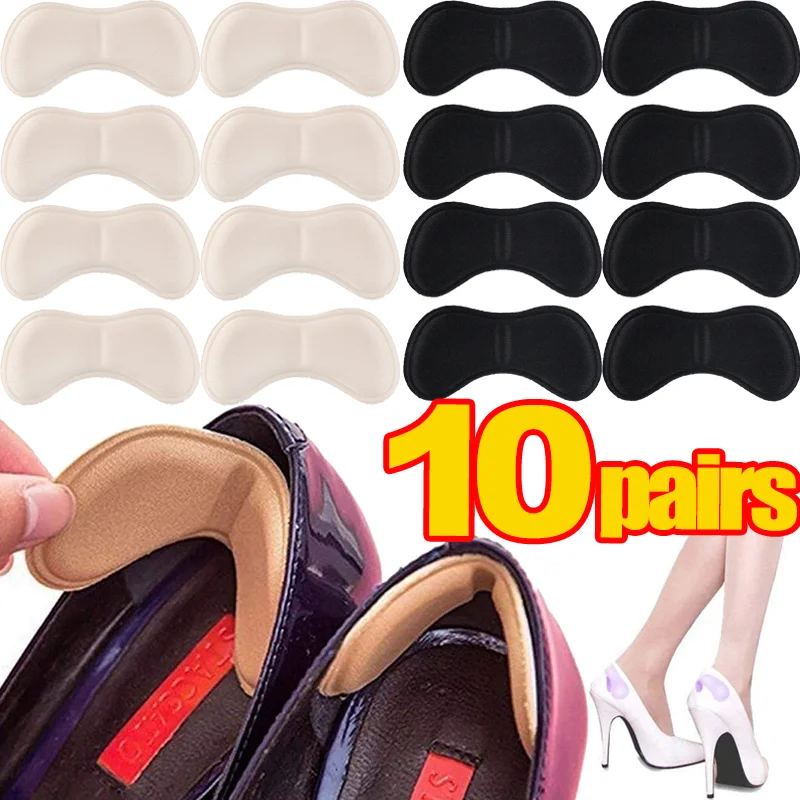 10 Pares Palmilhas de Calcanhar Ajustar o Sizing Adesivo Esponja Palmilha Patch Mulheres Homens Anti-desgaste Almofadas de Almofada para Sapatos...