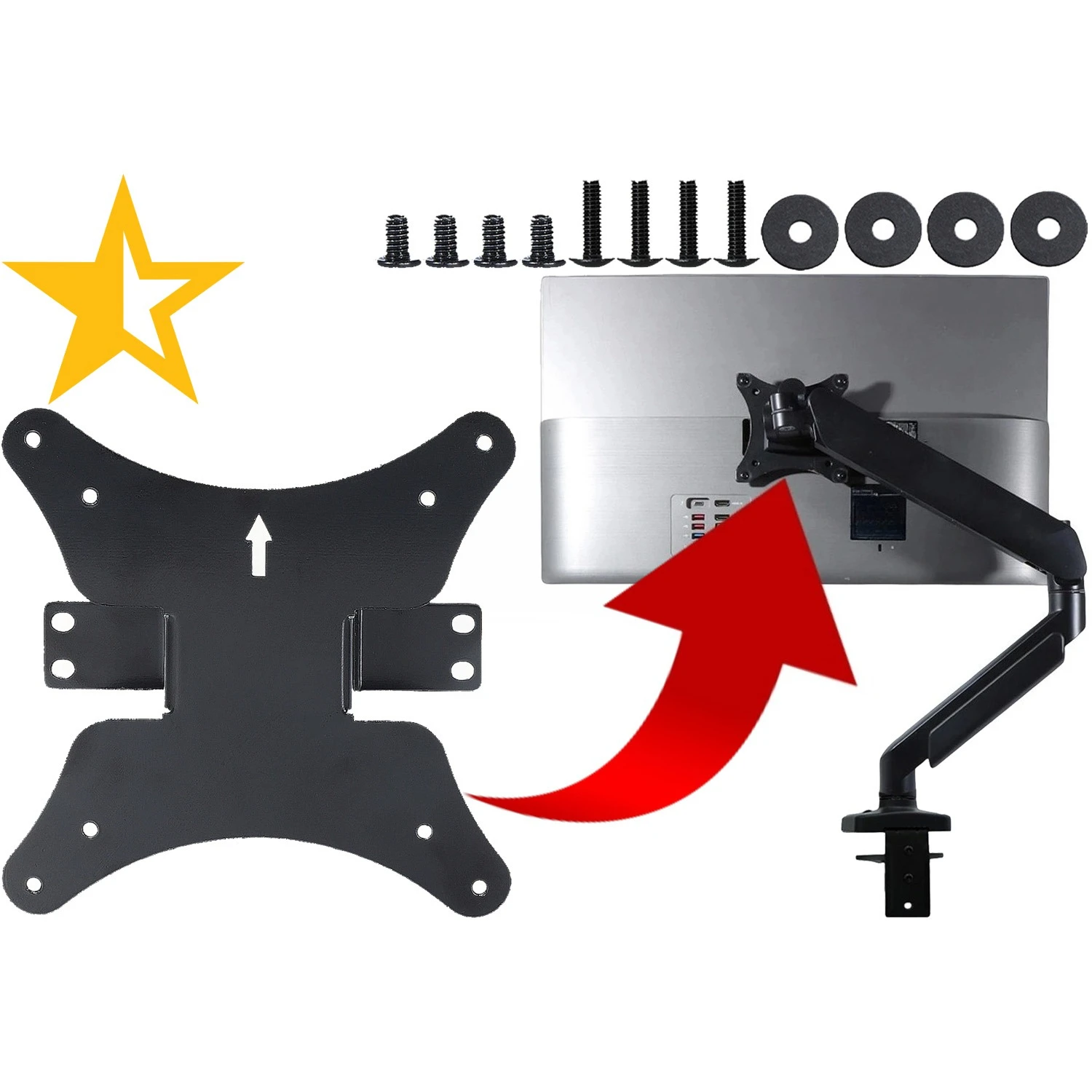 NEW VESA Wall Mount Adapter for Acer Aspire C22-1650 C24-1651 C24-1800 C27-1700 C24 -195 series Bracket Mounts to Stand / Arms