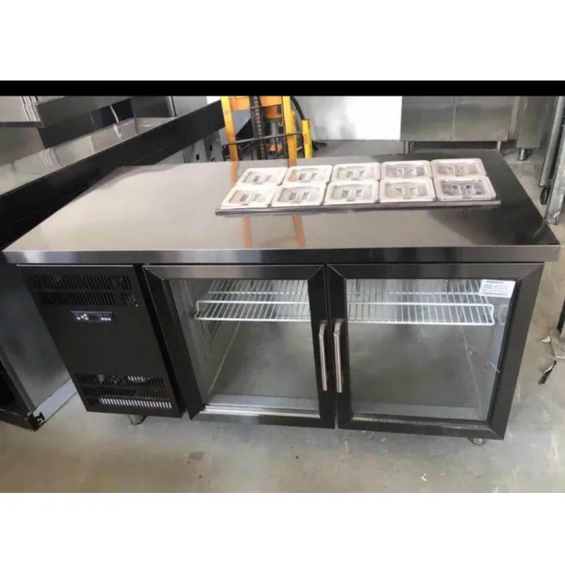 New Products Commercial Restaurant Under Counter Display Refrigeration Salad Bar Counter With Salad Bowls For Sale