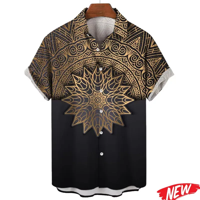 Vintage 3D Printed Floral Hawaiian Shirt Men Summer Street Holiday Harajuku Pattern Oversized Short Sleeves Women Lapel Bouse