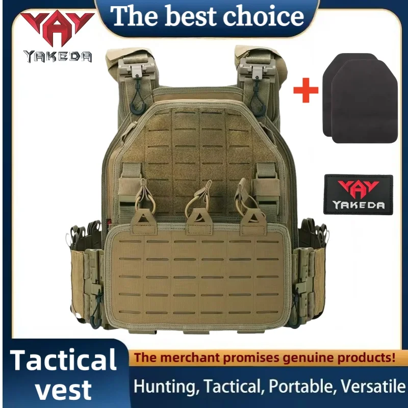 YAKEDA Tactical Vest 6094 Fast Detachable Light Laser Cut Outdoor Hunting Black Gear Carry Vest of High Quality 1000D Nylon