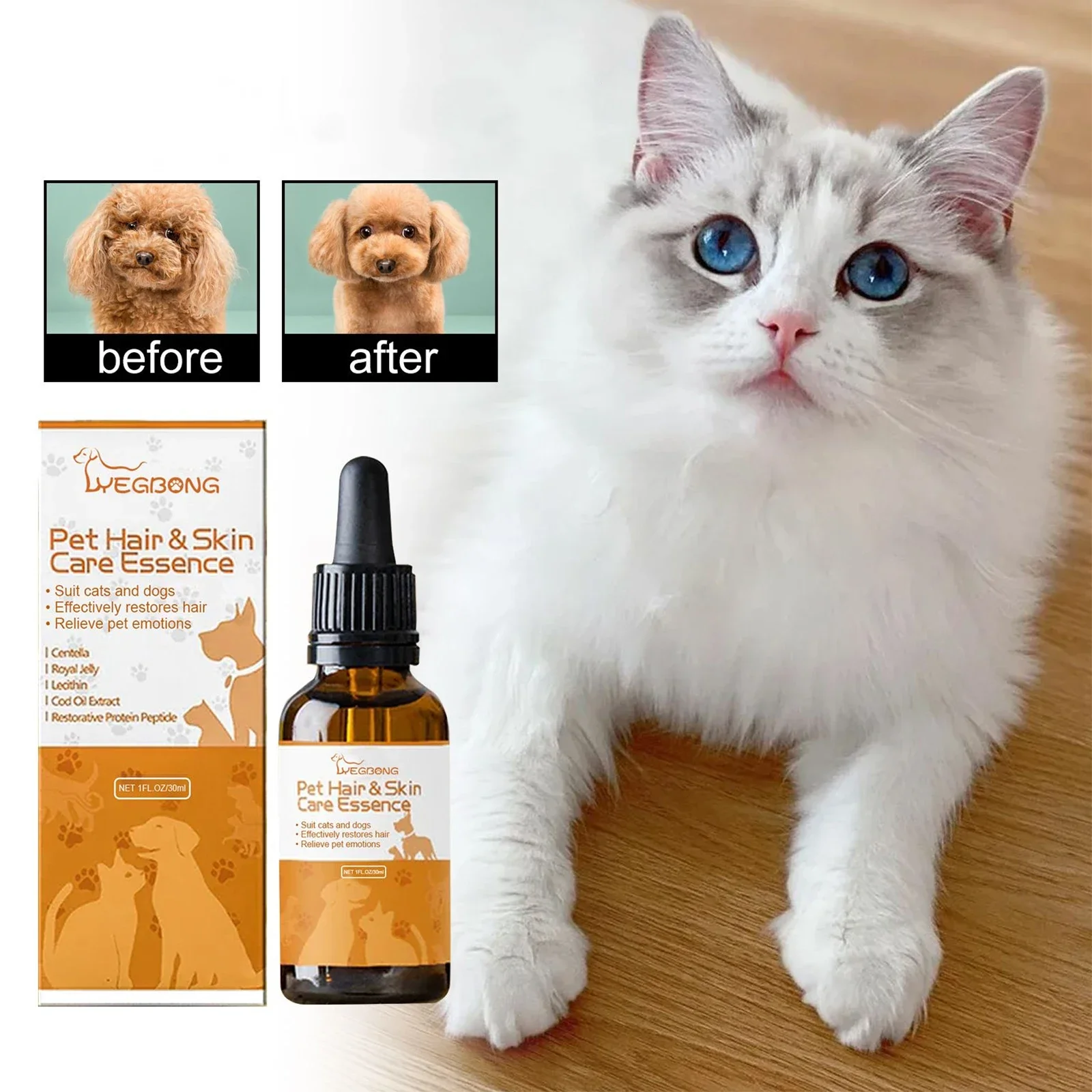 Pet Hair Care Essence Cat Hair Softening Moisturizing Dog Coat Conditioner Itch Relief Deodorizer Anti Flea Dog Hair Care Cream