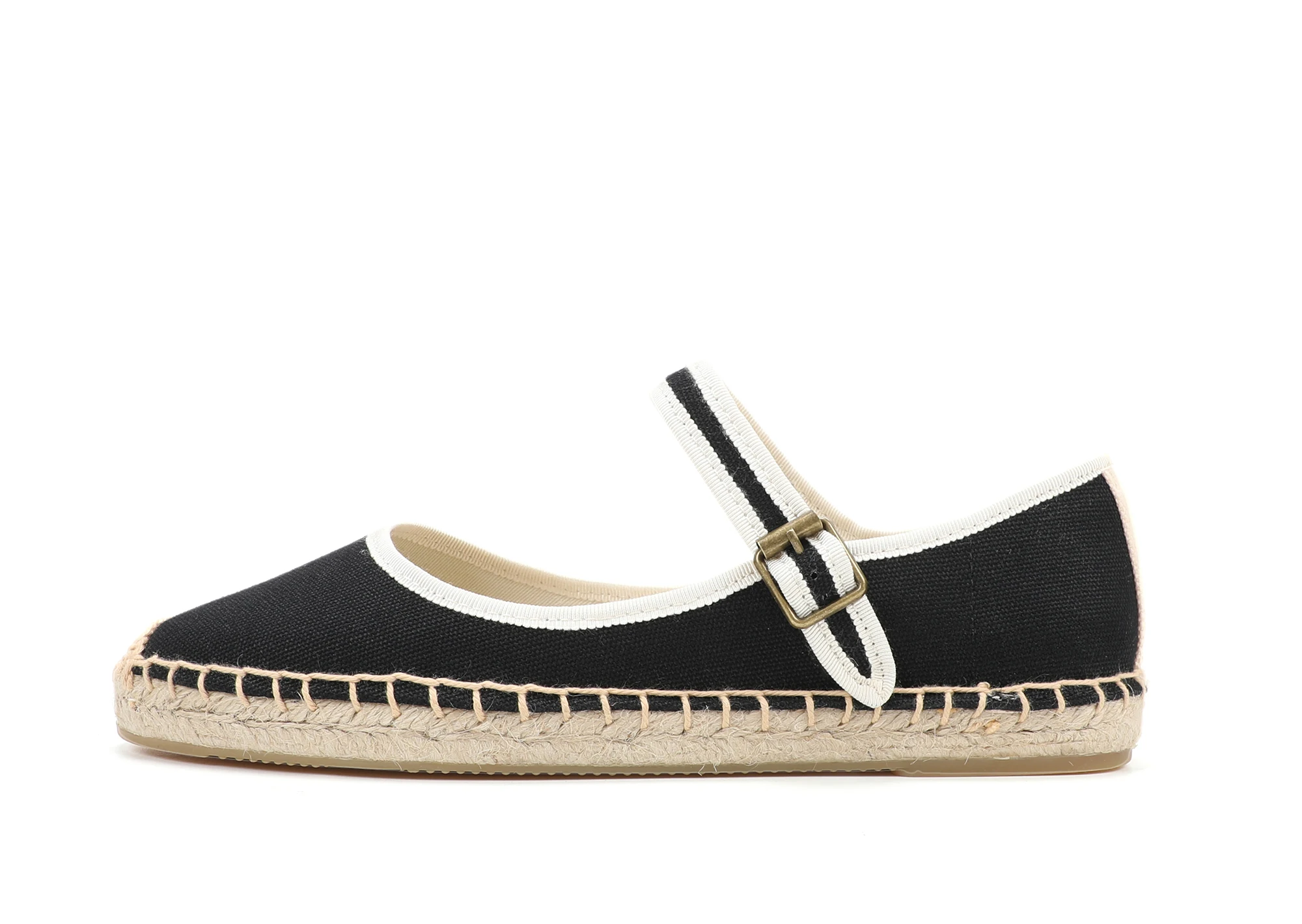 Stylish Mary Jane Espadrilles Women's Flat Shoes with Breathable Canvas Upper Ladies Loafers