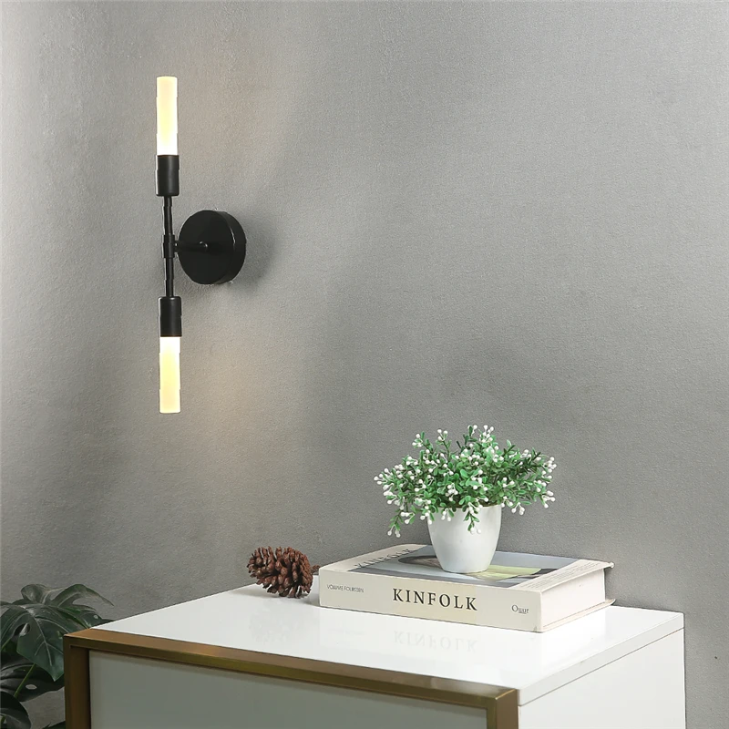 Creative Minimalist Double Heads Wall Lamps Indoor LED Wall Light Fixtures Corridor Aisle Living Room Bathroom Lighting Sconces