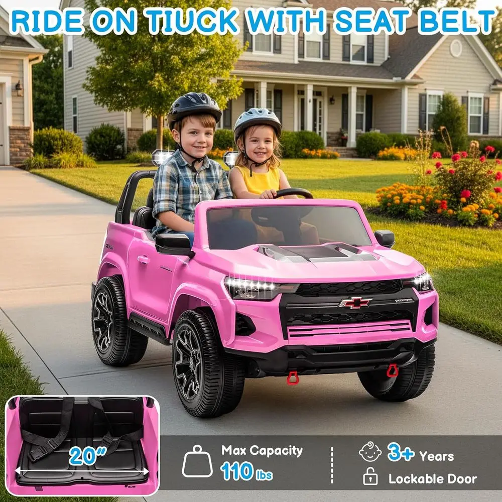 Auto elettrica Chevrolet Colorado con licenza 24V per bambini, giocattoli da giro per bambini con telecomando, C elettrico a 2 posti
