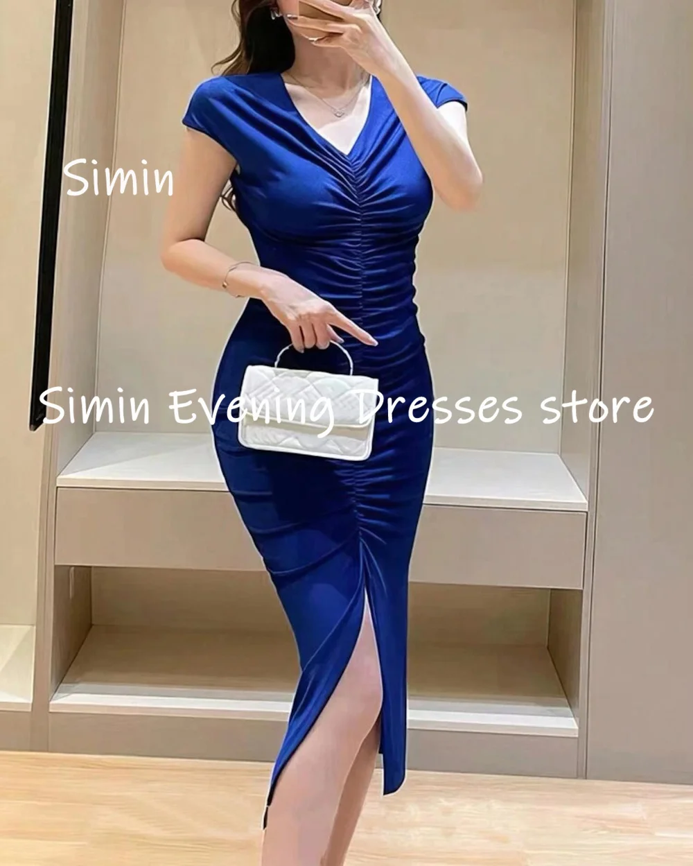 Simin Satin Mermaid Sweetheart Ruffle Populer Formal Prom Gown Ankle-length Evening Elegant Party dresses for women 2023