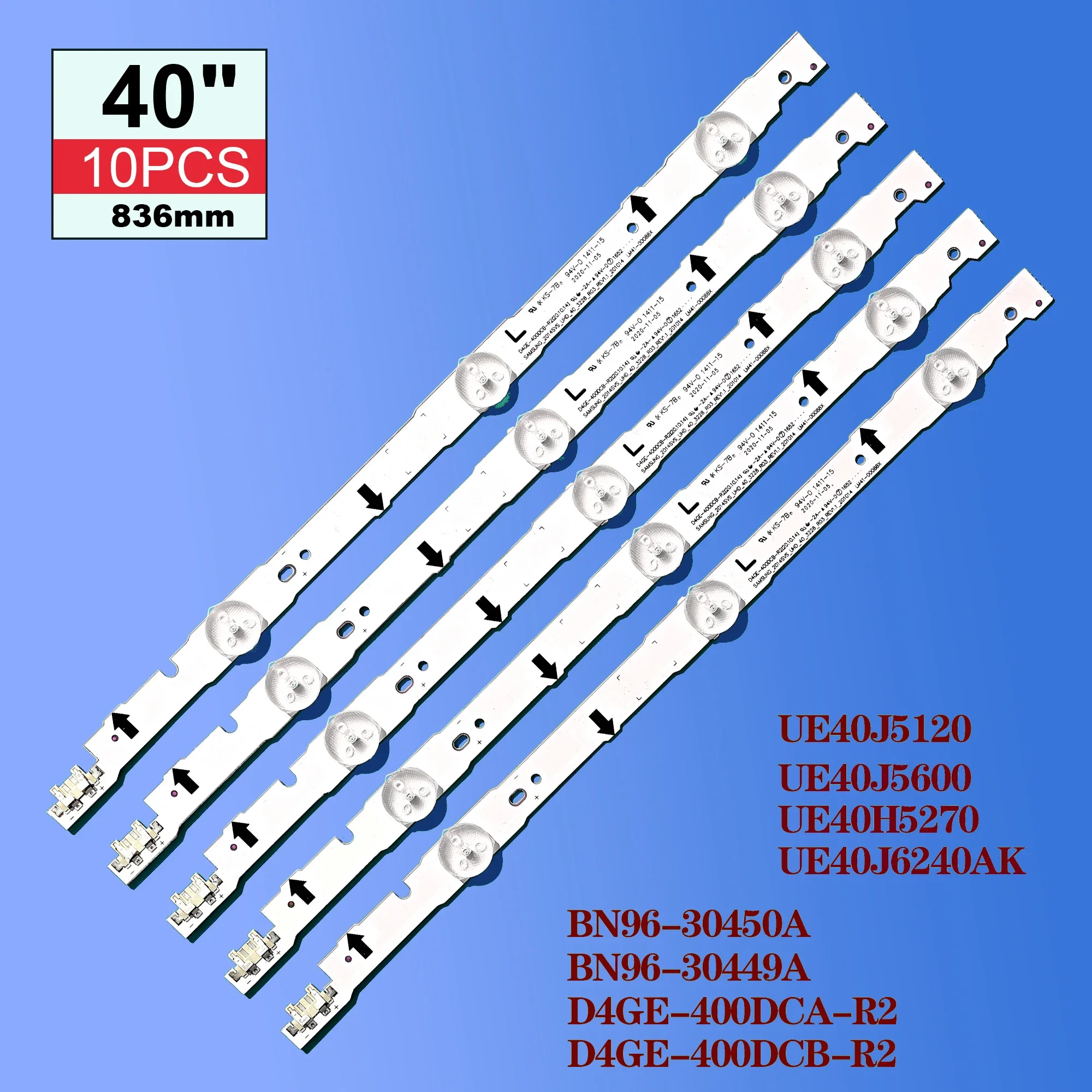 LED Backlight Strip For D4GE-400DCA-R1 D4GE-400DCA-R2 ue40h6650at 2014svs40 ue40h6200 ue40h6400 ue40h5000ak ue40j5100aw