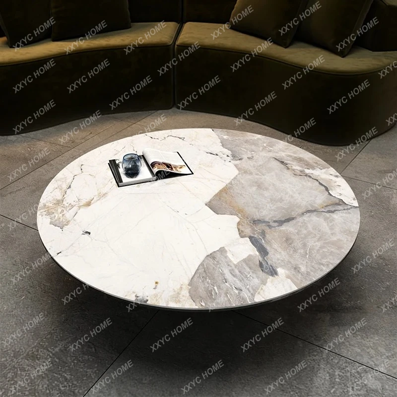 

L rock slab coffee table simple living room light luxury modern marble small apartment combination