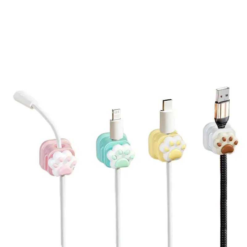 Management Office Wire Cord Holder Desktop Cute Cable Organizers Holder Clips Desk Tidy Organiser Self Adhesive Cable