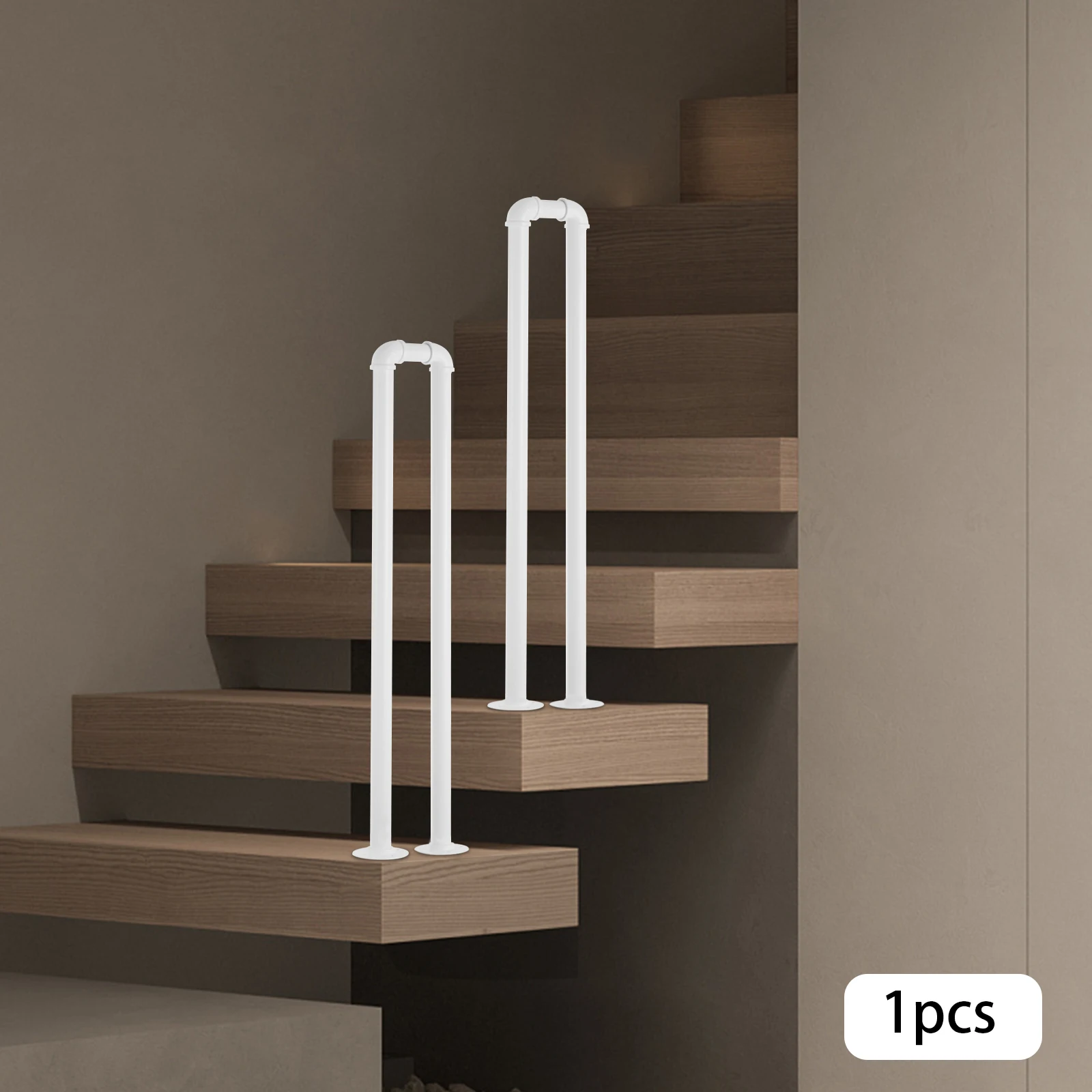 Metal Stair Railing, Carbon Steel, 346" Height, U-Shaped Design for Stability & Support, Easy Installation for Home Safety