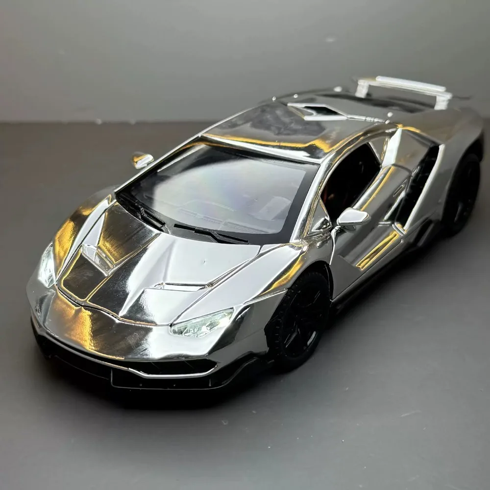 1:24 LP770-4 Cars Models Alloy Diecast Toy with Light Sound Miniature Supercar Wheel Pull Back Vehicle Perfect Occasion Presents