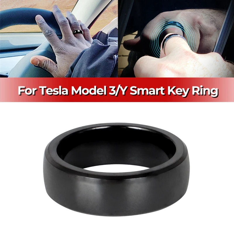 Ceramics Smart Ring Accessories For Tesla Model 3 Y 2020-2023 Replace Car Key Card Key Fob Made With Original Chips Waterproof