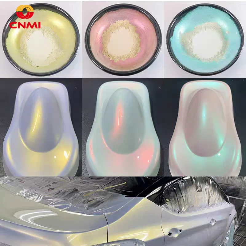 50g Bulk Aurora White Chameleon Pigment Pearl Mica Powder for Car Paint Cosmetics Nail Arts Glitter Super Shift Dye Polarized