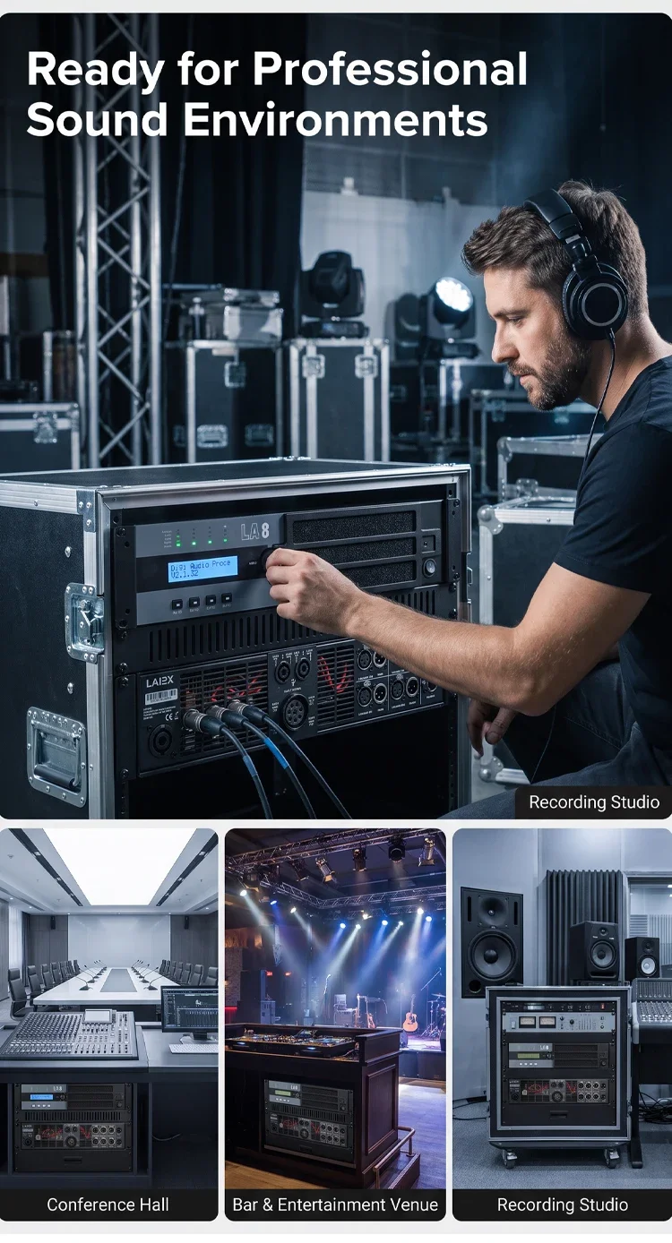 Paulkitson LA8 4-Kanal Professioneller Leistungsverstärker DSP LAN-Steuerung 4Ω 4×3000W Verstärker für Großveranstaltungen mit Line-Array-Lautsprechern – Detail 11